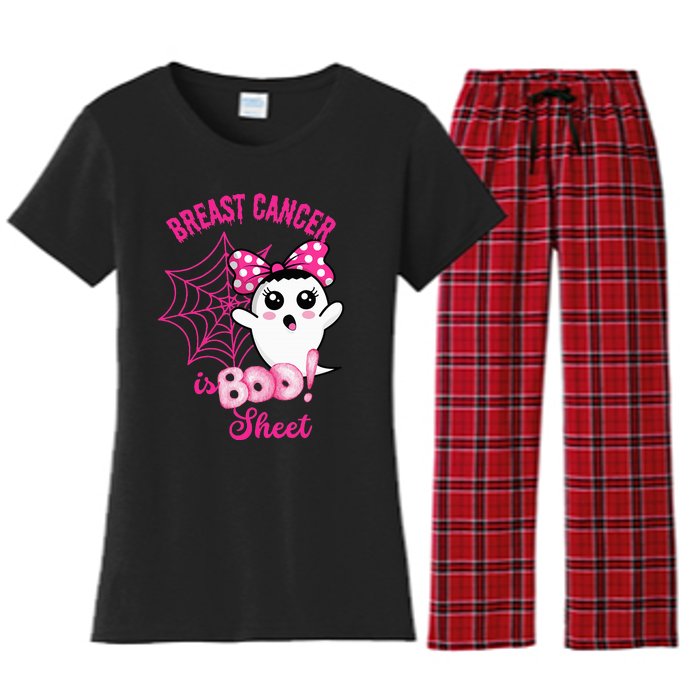 Breast Cancer Awareness Conquering The Boo Sheet Cancer Women's Flannel Pajama Set