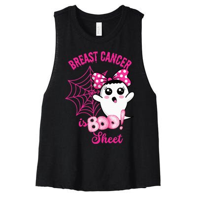 Breast Cancer Awareness Conquering The Boo Sheet Cancer Women's Racerback Cropped Tank