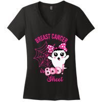 Breast Cancer Awareness Conquering The Boo Sheet Cancer Women's V-Neck T-Shirt