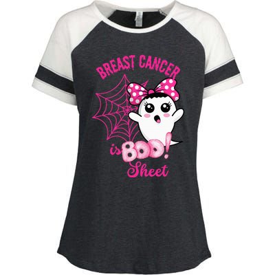 Breast Cancer Awareness Conquering The Boo Sheet Cancer Enza Ladies Jersey Colorblock Tee