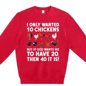 Best Chicken Art For Poultry Themed Chicken Premium Crewneck Sweatshirt