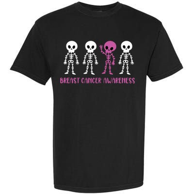 Breast Cancer Awareness Spooky Skeleton Cancer Awareness Garment-Dyed Heavyweight T-Shirt