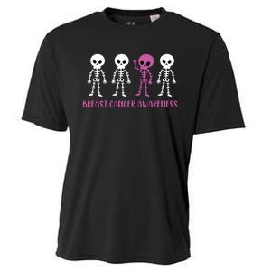 Breast Cancer Awareness Spooky Skeleton Cancer Awareness Cooling Performance Crew T-Shirt