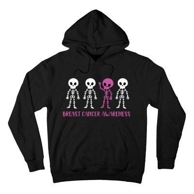 Breast Cancer Awareness Spooky Skeleton Cancer Awareness Hoodie