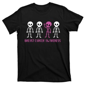 Breast Cancer Awareness Spooky Skeleton Cancer Awareness T-Shirt