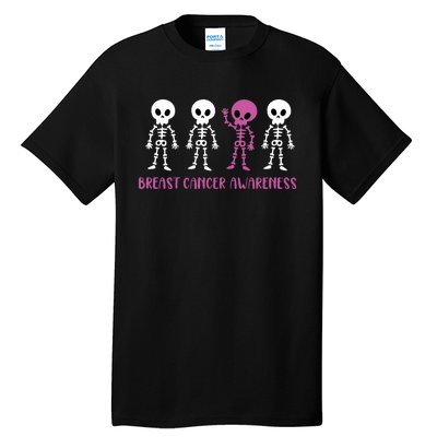 Breast Cancer Awareness Spooky Skeleton Cancer Awareness Tall T-Shirt