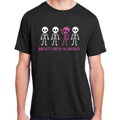 Breast Cancer Awareness Spooky Skeleton Cancer Awareness Adult ChromaSoft Performance T-Shirt