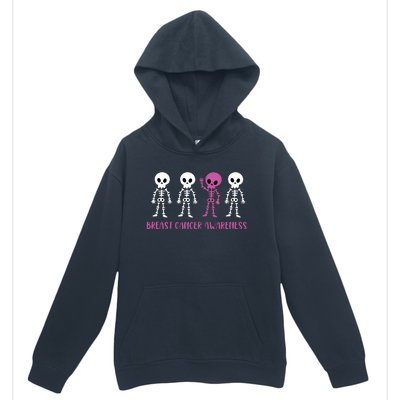 Breast Cancer Awareness Spooky Skeleton Cancer Awareness Urban Pullover Hoodie