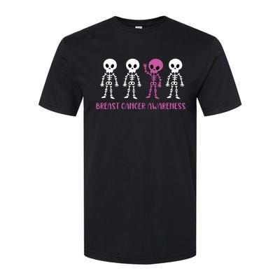 Breast Cancer Awareness Spooky Skeleton Cancer Awareness Softstyle CVC T-Shirt