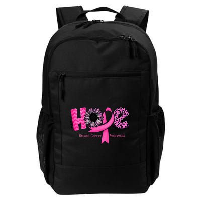 Breast Cancer Awareness Hope Ribbon Leopard Sunflower Backpack