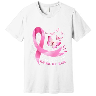 Breast Cancer Awareness Pink Ribbon Butterfly Premium T-Shirt