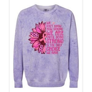 Breast Cancer Awareness Survivor In October We Wear Pink Sunflower Colorblast Crewneck Sweatshirt