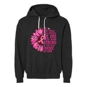 Breast Cancer Awareness Survivor In October We Wear Pink Sunflower Garment-Dyed Fleece Hoodie