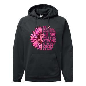 Breast Cancer Awareness Survivor In October We Wear Pink Sunflower Performance Fleece Hoodie