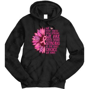 Breast Cancer Awareness Survivor In October We Wear Pink Sunflower Tie Dye Hoodie