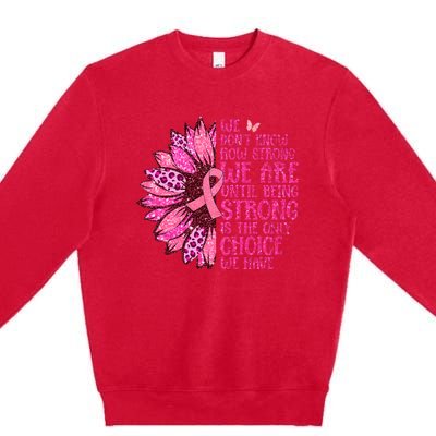 Breast Cancer Awareness Survivor In October We Wear Pink Sunflower Premium Crewneck Sweatshirt