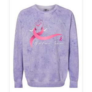 Breast Cancer Awareness Strong Fists Pink Ribbon Colorblast Crewneck Sweatshirt