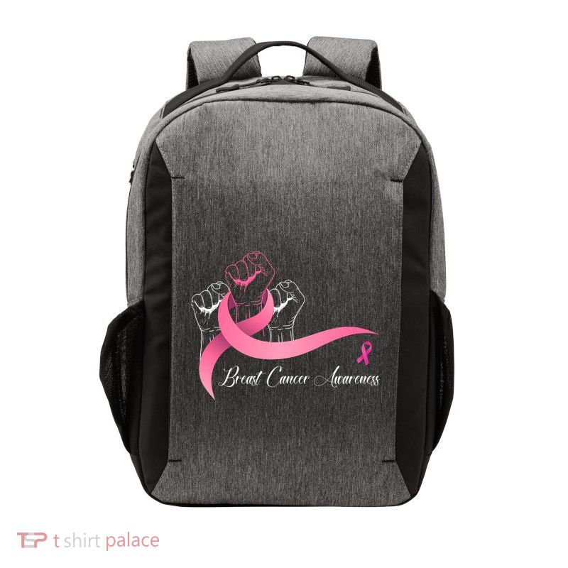 Breast Cancer Awareness Strong Fists Pink Ribbon Vector Backpack