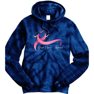 Breast Cancer Awareness Strong Fists Pink Ribbon Tie Dye Hoodie