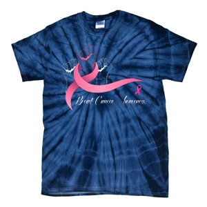 Breast Cancer Awareness Strong Fists Pink Ribbon Tie-Dye T-Shirt