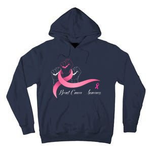 Breast Cancer Awareness Strong Fists Pink Ribbon Tall Hoodie