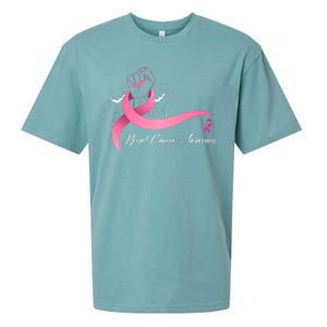 Breast Cancer Awareness Strong Fists Pink Ribbon Sueded Cloud Jersey T-Shirt