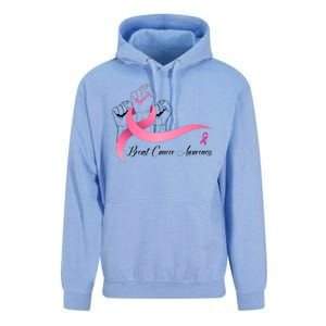 Breast Cancer Awareness Strong Fists Pink Ribbon Unisex Surf Hoodie