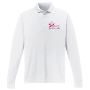 Breast Cancer Awareness Strong Fists Pink Ribbon Performance Long Sleeve Polo