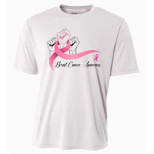 Breast Cancer Awareness Strong Fists Pink Ribbon Cooling Performance Crew T-Shirt