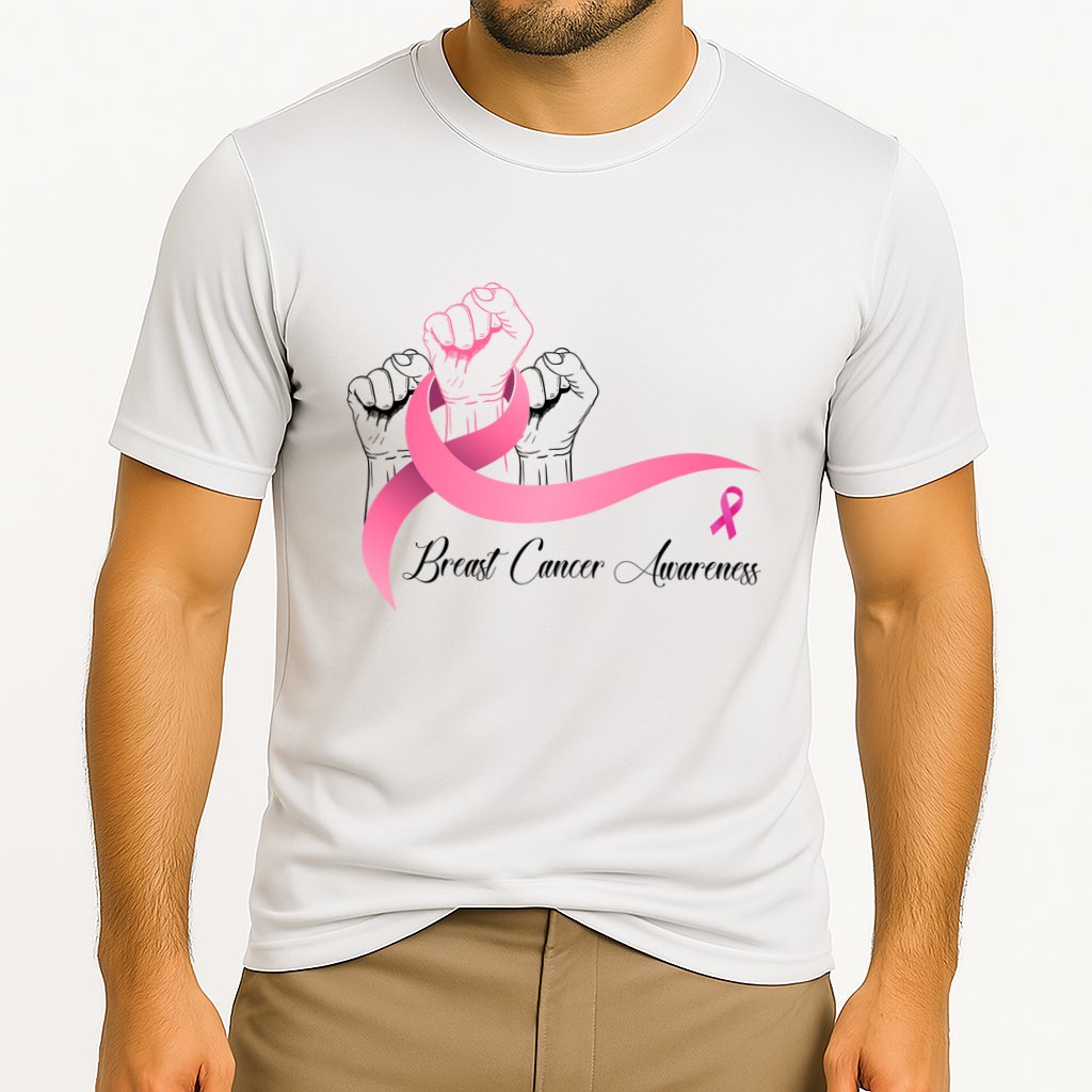 Breast Cancer Awareness Strong Fists Pink Ribbon Cooling Performance Crew T-Shirt