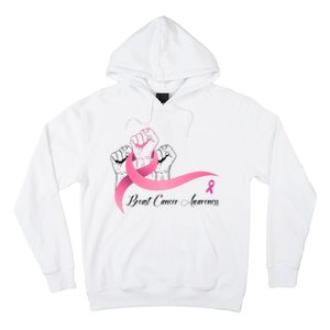 Breast Cancer Awareness Strong Fists Pink Ribbon Hoodie