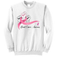 Breast Cancer Awareness Strong Fists Pink Ribbon Sweatshirt