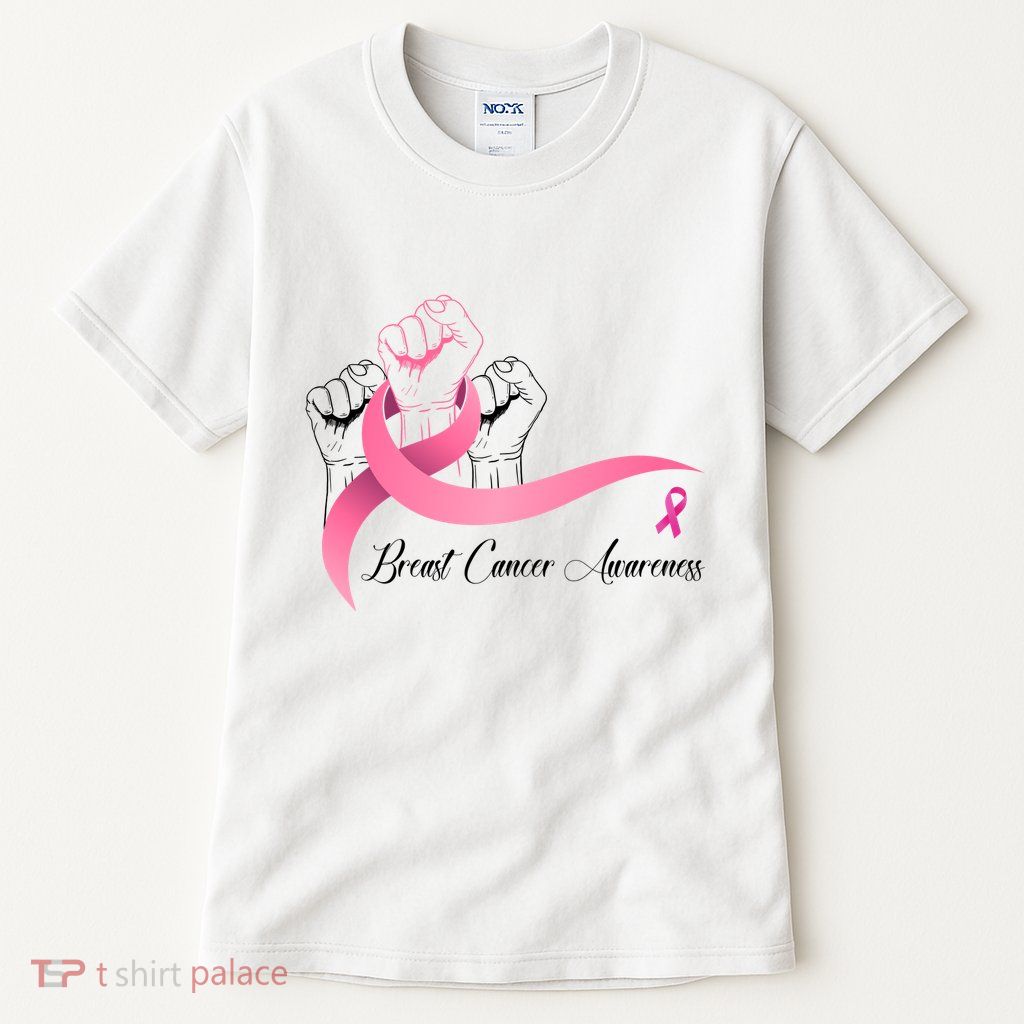 Breast Cancer Awareness Strong Fists Pink Ribbon Tall T-Shirt