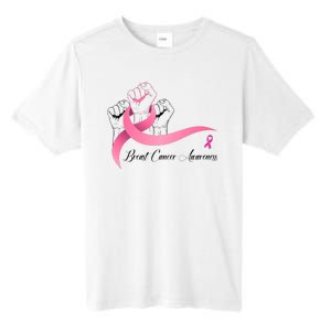 Breast Cancer Awareness Strong Fists Pink Ribbon Tall Fusion ChromaSoft Performance T-Shirt