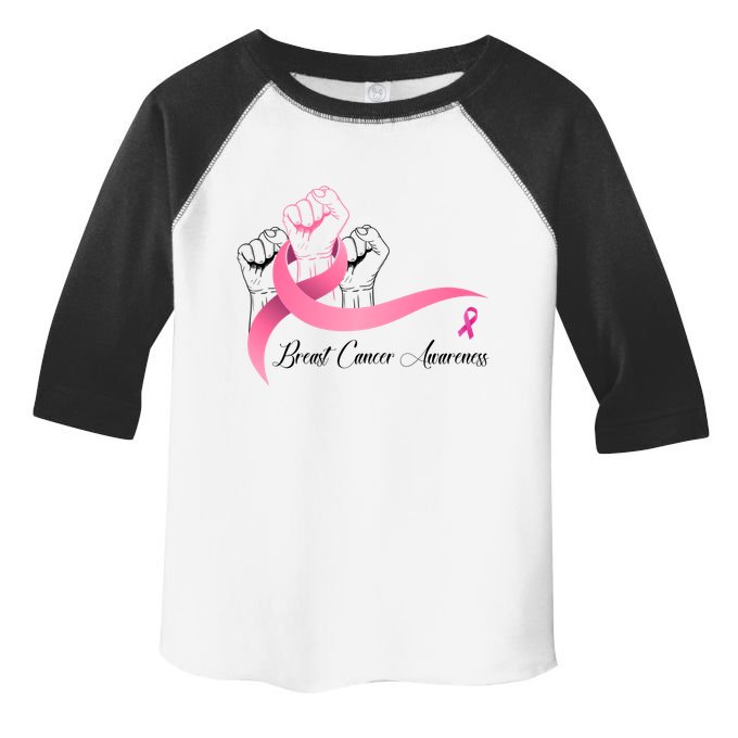 Breast Cancer Awareness Strong Fists Pink Ribbon Toddler Fine Jersey T-Shirt