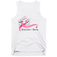 Breast Cancer Awareness Strong Fists Pink Ribbon Tank Top