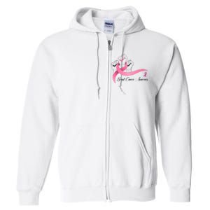 Breast Cancer Awareness Strong Fists Pink Ribbon Full Zip Hoodie