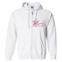 Breast Cancer Awareness Strong Fists Pink Ribbon Full Zip Hoodie