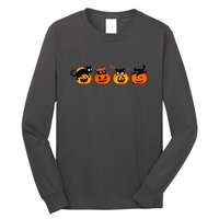 Black Cat And Pumpkin For Printing Cute Halloween Pumpkin Gift Long Sleeve Shirt