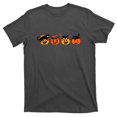 Black Cat And Pumpkin For Printing Cute Halloween Pumpkin Gift T-Shirt