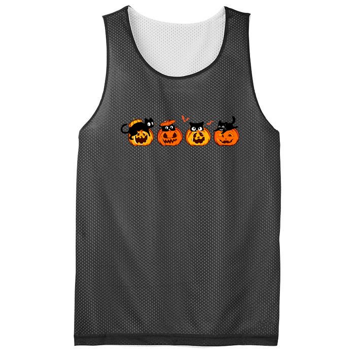 Black Cat And Pumpkin For Printing Cute Halloween Pumpkin Gift Mesh Reversible Basketball Jersey Tank