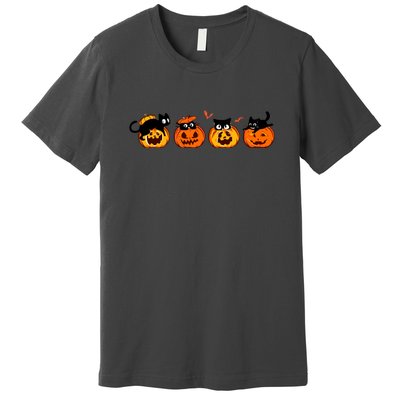 Black Cat And Pumpkin For Printing Cute Halloween Pumpkin Gift Premium T-Shirt