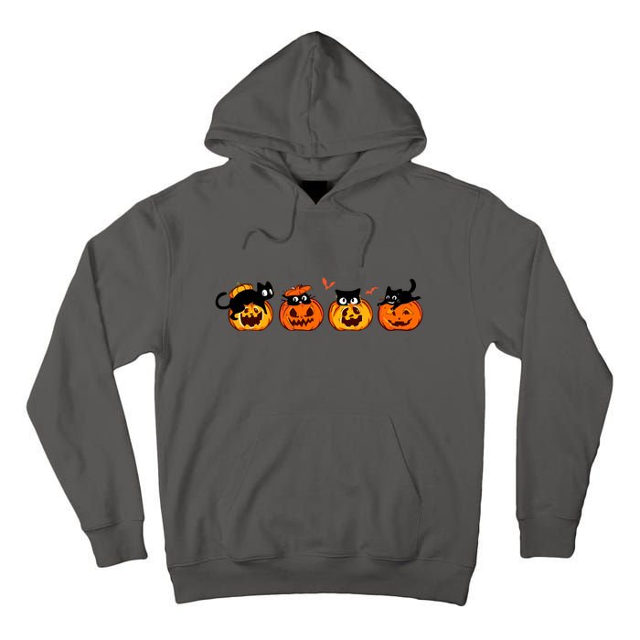 Black Cat And Pumpkin For Printing Cute Halloween Pumpkin Gift Tall Hoodie