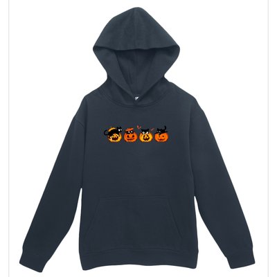 Black Cat And Pumpkin For Printing Cute Halloween Pumpkin Gift Urban Pullover Hoodie