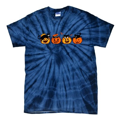 Black Cat And Pumpkin For Printing Cute Halloween Pumpkin Gift Tie-Dye T-Shirt