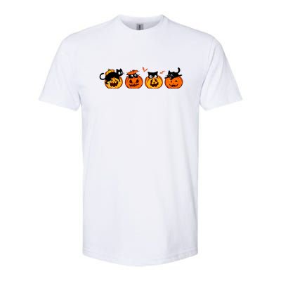 Black Cat And Pumpkin For Printing Cute Halloween Pumpkin Gift Softstyle CVC T-Shirt