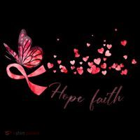 Breast Cancer Awareness Butterfly Pink Ribbon Hope Faith Tall T-Shirt