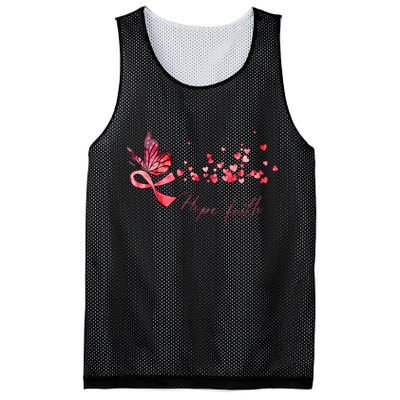 Breast Cancer Awareness Butterfly Pink Ribbon Hope Faith Mesh Reversible Basketball Jersey Tank