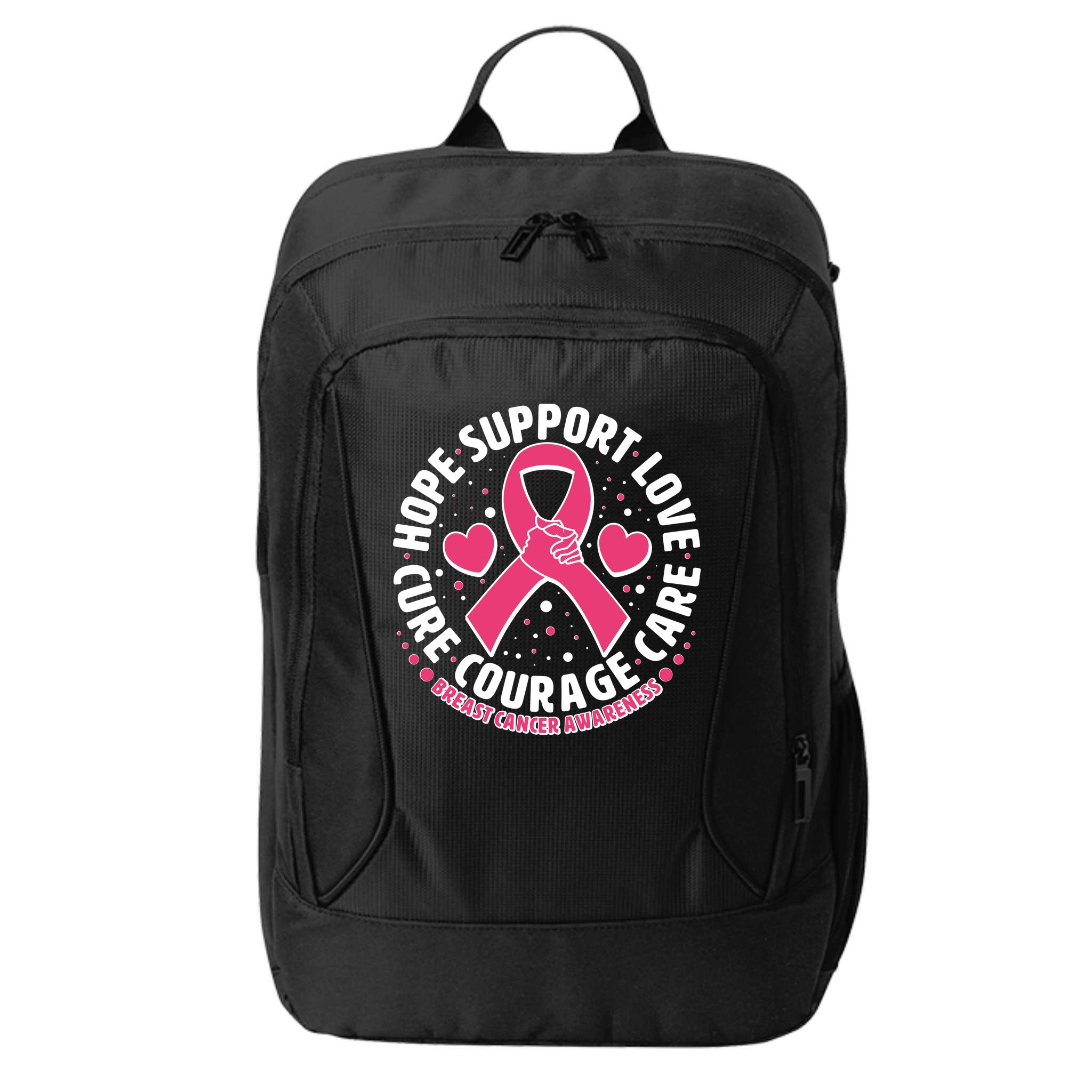 Breast Cancer Awareness Hope Support Love Cure Courage Care City Backpack