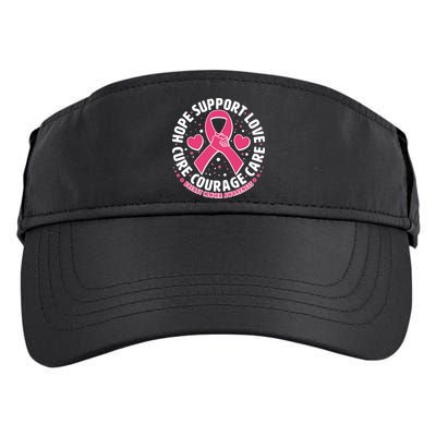 Breast Cancer Awareness Hope Support Love Cure Courage Care Adult Drive Performance Visor
